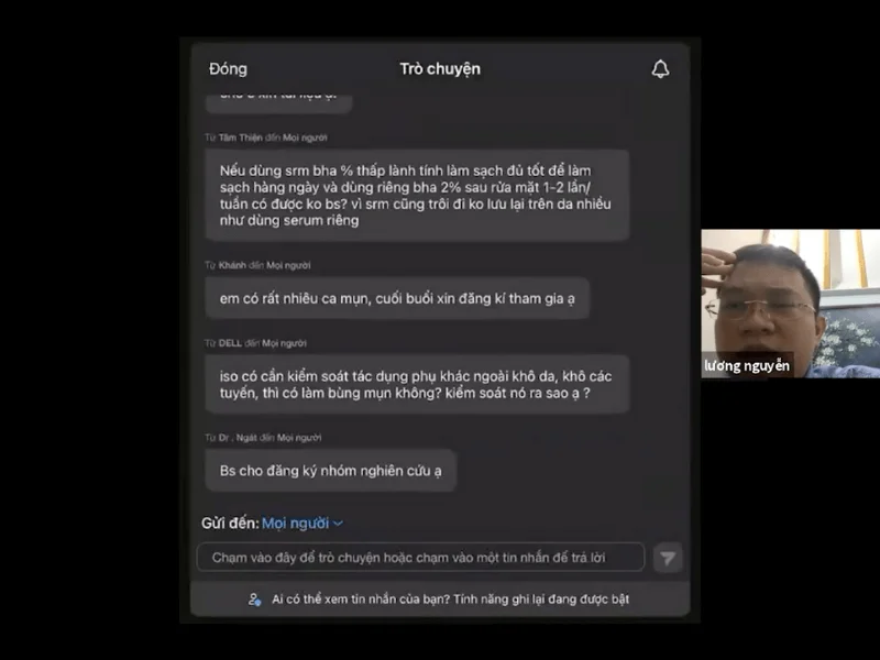 Bác sĩ trả lời toàn bộ câu hỏi của người tham gia