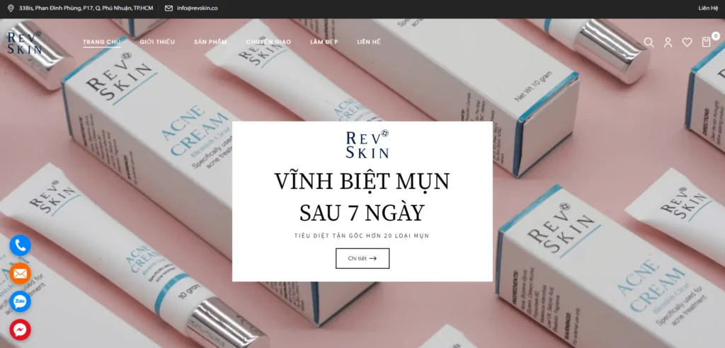 Đặt hàng chính hãng tại website RevSkin