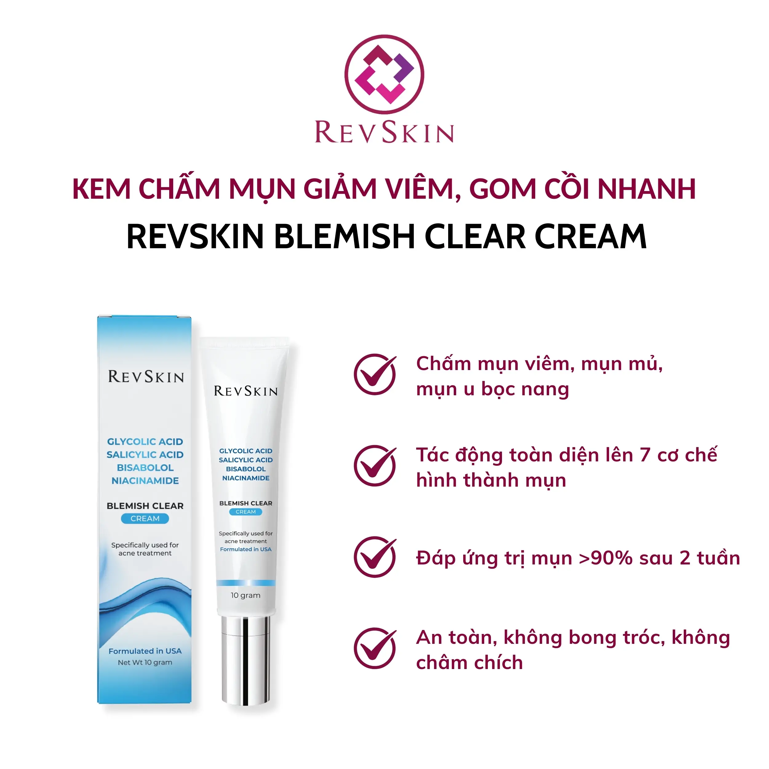 Kem Chấm Mụn Ngừa Thâm REVSKIN BLEMISH CLEAR CREAM